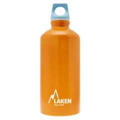 Laken Futura dricksflaska i aluminium 0,6 l. - orange, blå kapsyl